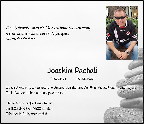 Traueranzeige von Joachim Pachali