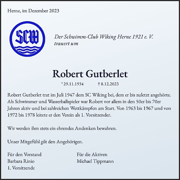 Traueranzeige von Robert Gutberlet