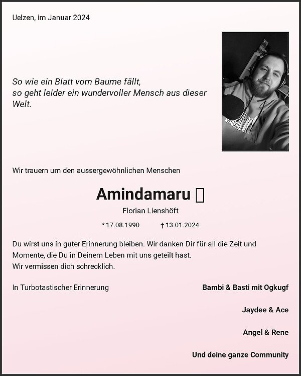 Traueranzeige von Amindamaru 💖