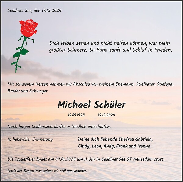 Traueranzeige von Michael Schüler
