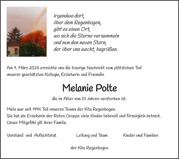 Traueranzeige von Melanie Polte