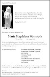 Traueranzeige Maria Magdalena Watteroth