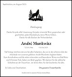 Traueranzeige André Munkwitz, Heusweiler
