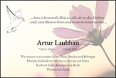 Traueranzeige Artur Laubhan