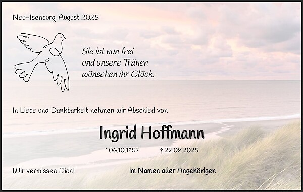 Traueranzeige von Ingrid Hoffmann