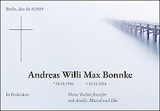 Traueranzeige Andreas Willi Max Bonnke, Berlin