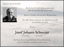 Traueranzeige Josef Johann Schweter, Salzgitter