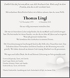 Traueranzeige Thomas Lingl