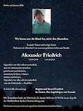 Traueranzeige Alexander Friedrich, Berlin
