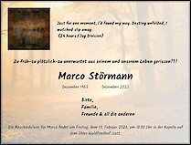 Traueranzeige Marco Störmann, Plettenberg