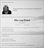 Traueranzeige Elke von Fintel, Zahrensen