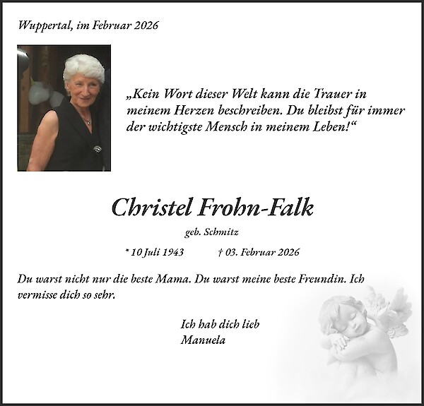 Traueranzeige von Christel Frohn-Falk