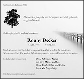 Traueranzeige Ronny Decker