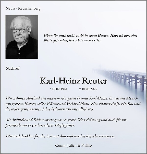 Traueranzeige von Karl-Heinz Reuter, Neuss - Reuschenberg
