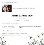 Traueranzeige Maria-Barbara Huy