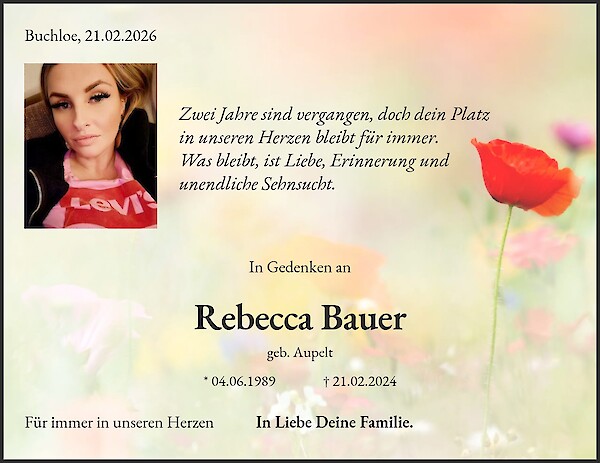 Jahresgedenken von Rebecca Bauer