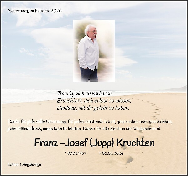 Danksagung von Franz -Josef (Jupp) Kruchten, Neuerburg