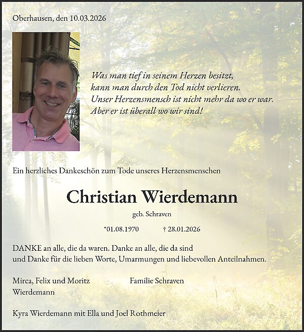 Danksagung von Christian Wierdemann