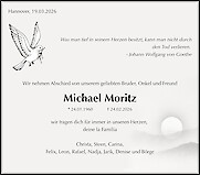 Traueranzeige Michael Moritz