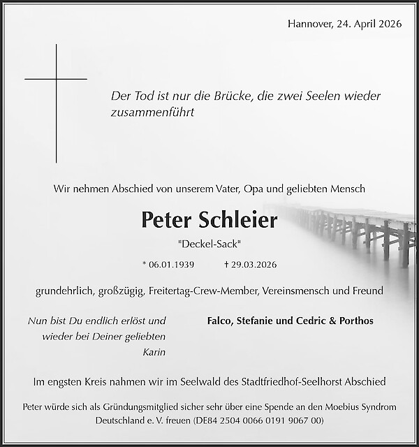 Traueranzeige von Peter Schleier
