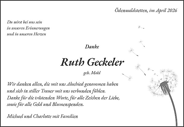Danksagung von Ruth Geckeler