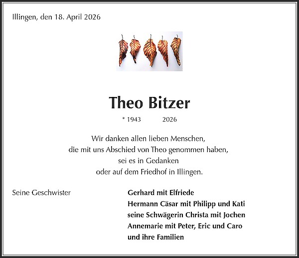 Danksagung von Theo Bitzer