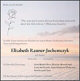 Traueranzeige Elisabeth Rauner-Jochemczyk