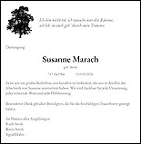 Traueranzeige Susanne Marach