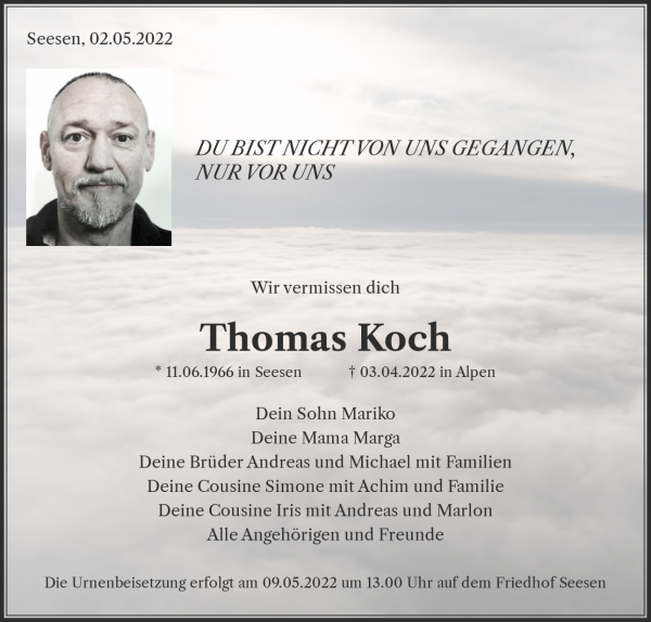 Traueranzeige von Thomas Koch, Kevelaer